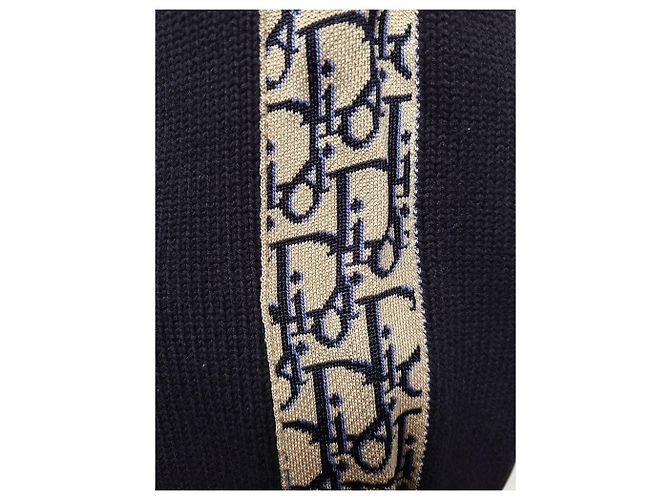 Dior Deep Blue Oblique Insert Knit Sweater - view 3