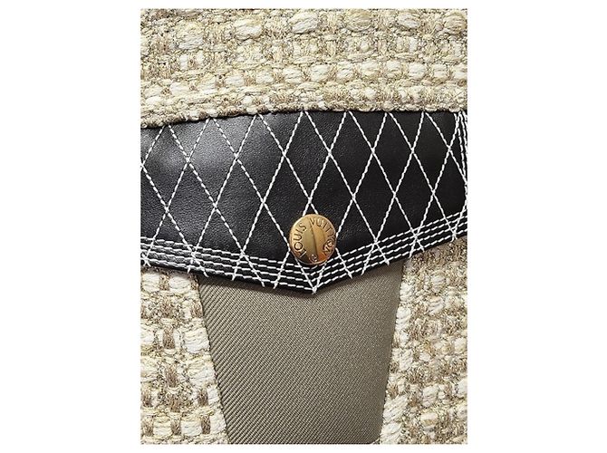 Louis Vuitton Lurex-Tweed-Jacke mit Volantärmeln Weiß - Ansicht 3