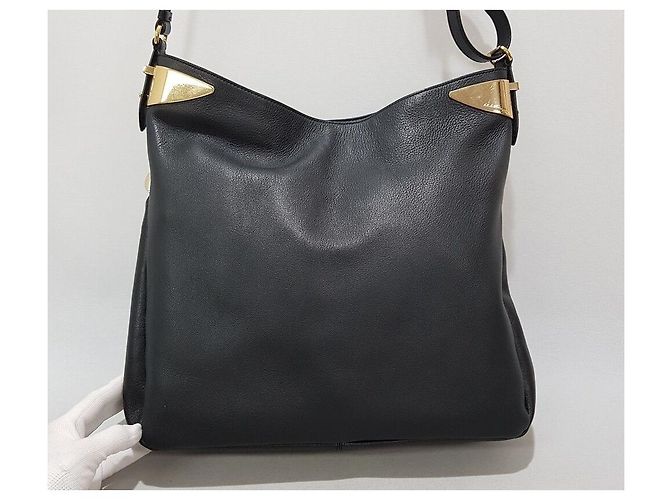 Salvatore Ferragamo Borsa a tracolla in pelle nera Nero - vista 2