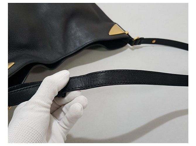 Salvatore Ferragamo Borsa a tracolla in pelle nera Nero - vista 7