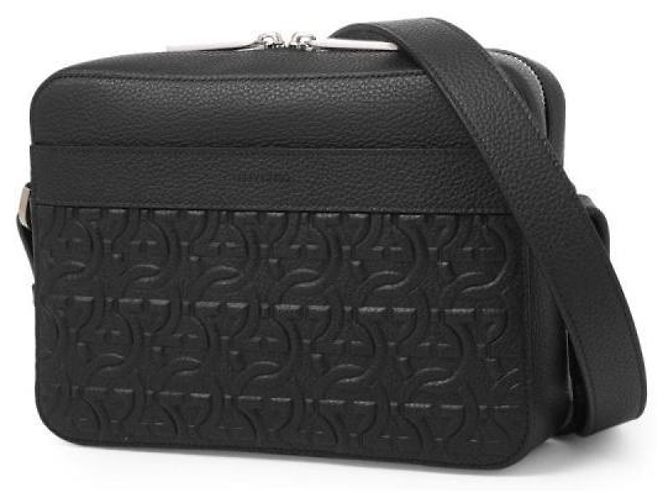 Salvatore Ferragamo Borsa a tracolla Gancio Embossed Nero - vista 3