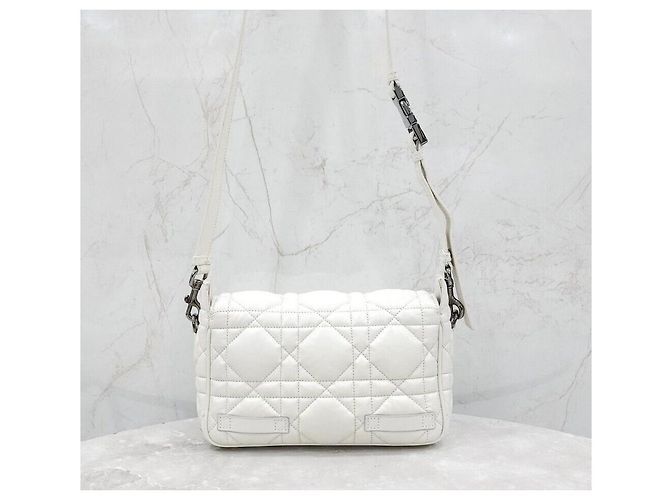 Dior Borsa da viaggio White Camp Bag Macro Cannage in pelle di vitello - vista 3