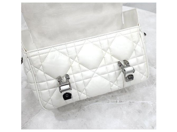 Dior Borsa da viaggio White Camp Bag Macro Cannage in pelle di vitello - vista 5