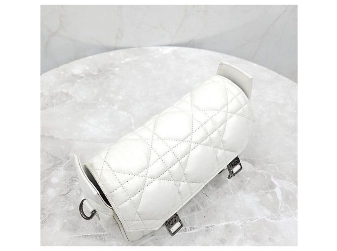 Dior Borsa da viaggio White Camp Bag Macro Cannage in pelle di vitello - vista 6