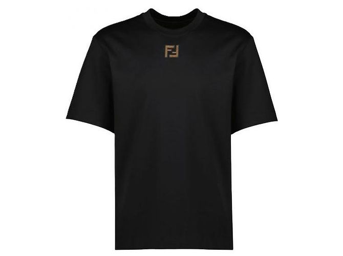 Fendi Baumwoll-T-Shirt Schwarz - Ansicht 3