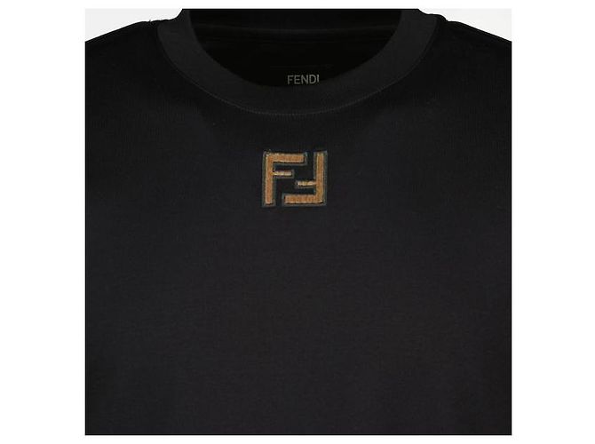 Fendi Baumwoll-T-Shirt Schwarz - Ansicht 6