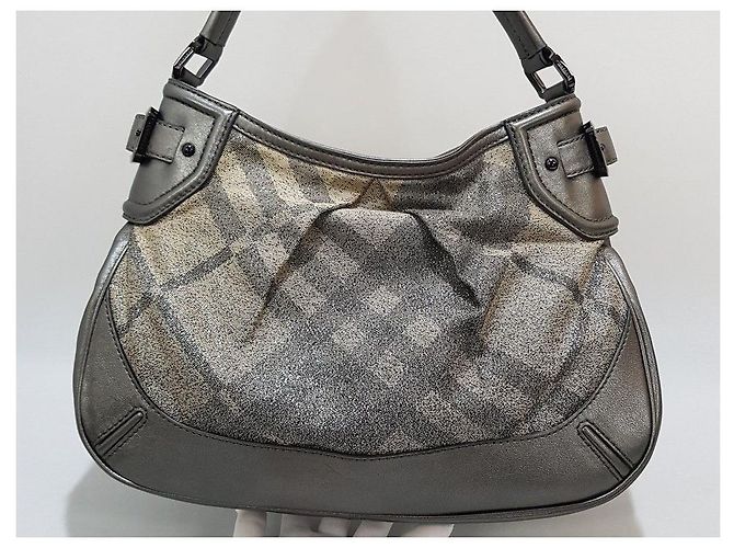 Burberry Borsa a tracolla a quadri argento - vista 2