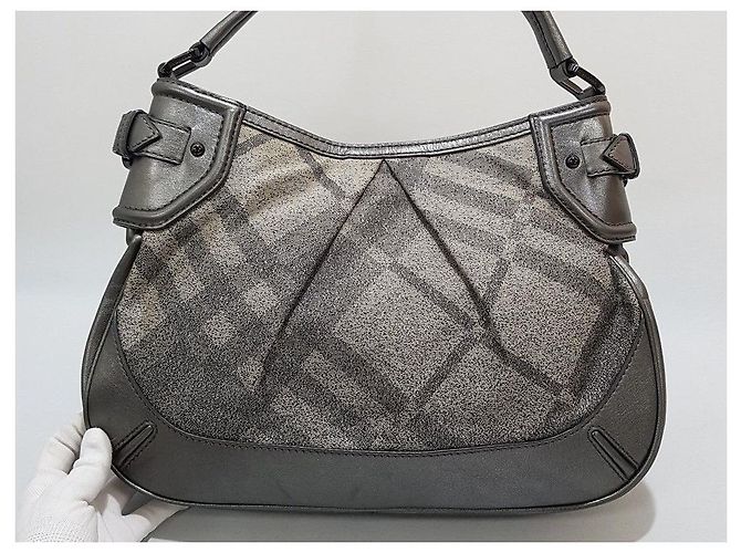 Burberry Borsa a tracolla a quadri argento - vista 4