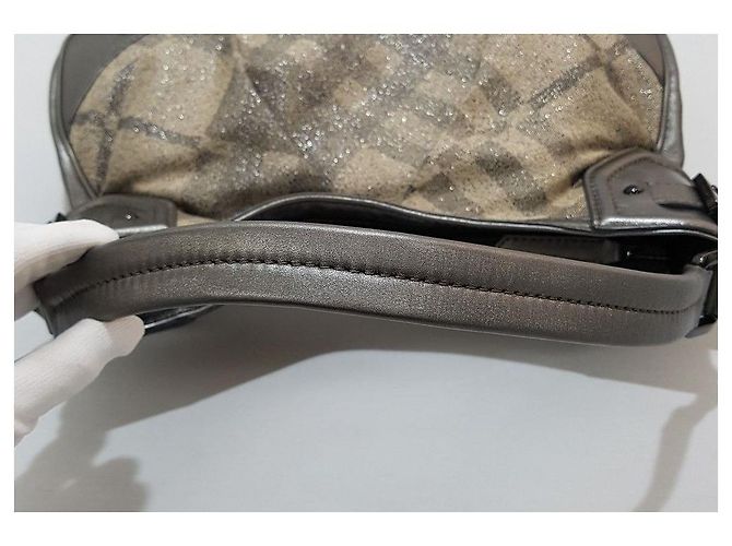Burberry Borsa a tracolla a quadri argento - vista 6