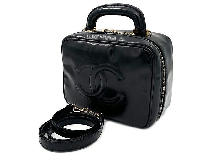 Chanel Borsa a tracolla vanity in pelle Nero - vista 2