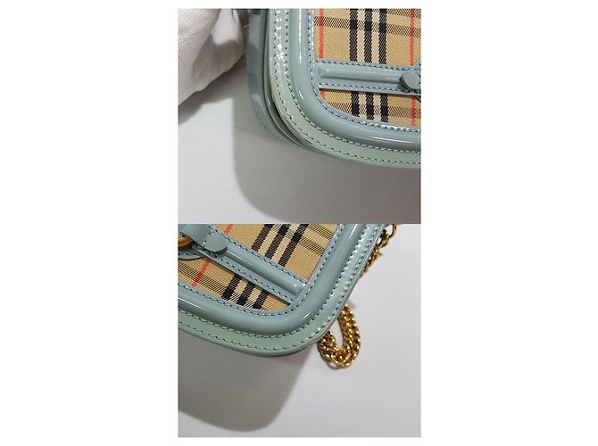 Burberry Borsa a tracolla con catena e motivo a quadri - vista 3