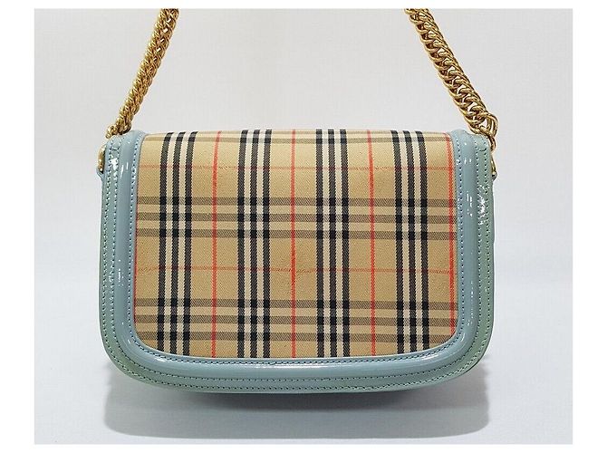Burberry Borsa a tracolla con catena e motivo a quadri - vista 4