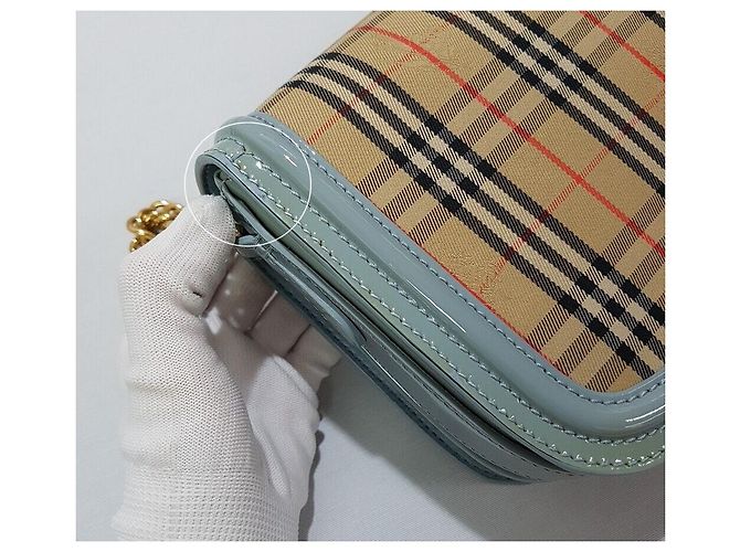 Burberry Borsa a tracolla con catena e motivo a quadri - vista 5