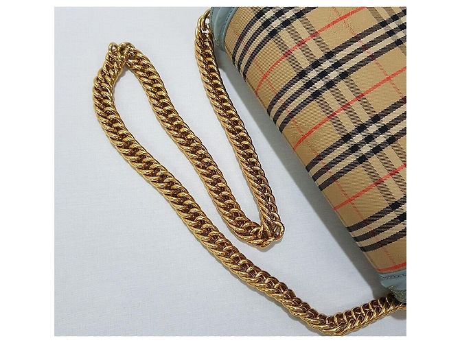 Burberry Borsa a tracolla con catena e motivo a quadri - vista 6