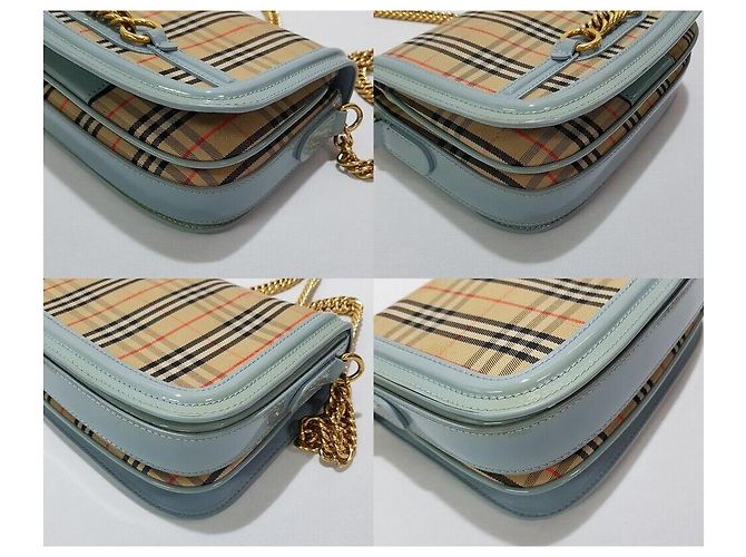 Burberry Borsa a tracolla con catena e motivo a quadri - vista 8