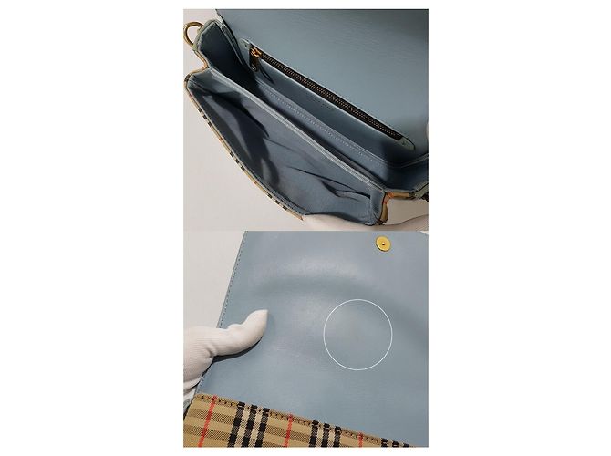 Burberry Borsa a tracolla con catena e motivo a quadri - vista 9