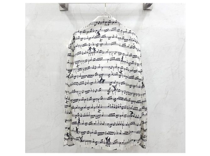 Louis Vuitton Camicia in seta stile militare Argento - vista 2
