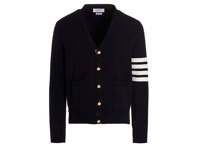 Thom Browne V-Ausschnitt-Cardigan aus Milano-Stich-Baumwolle - Ansicht 3