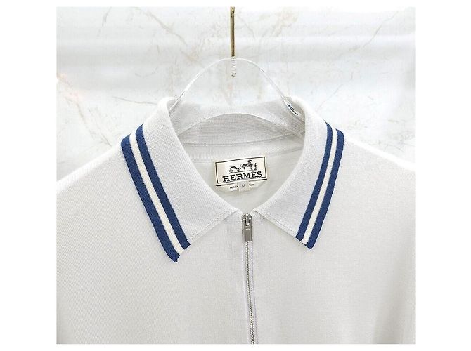 Hermès Cashmere-Strick mit halbem Reißverschluss Silber - Ansicht 3