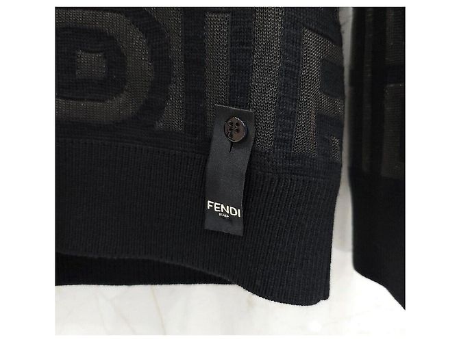 Fendi Logo Roma Pullover Knit Black - view 3