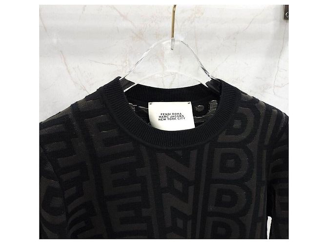 Fendi Logo Roma Pullover Knit Black - view 4