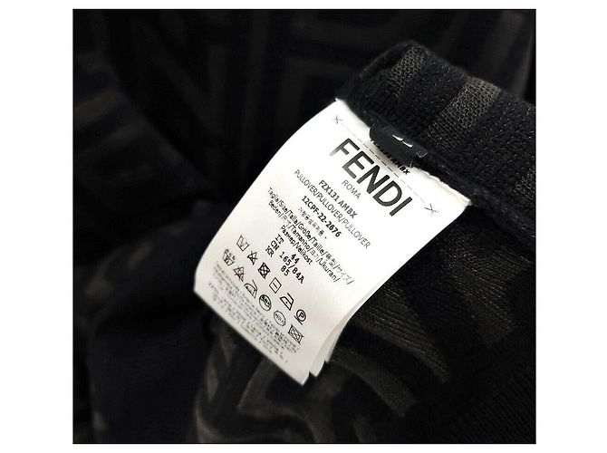 Fendi Logo Roma Pullover Knit Black - view 6