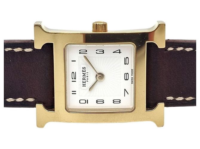 Hermès Hour Uhr vergoldet Golden - Ansicht 3