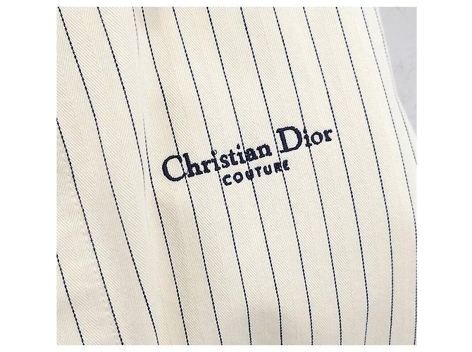 Dior Giacca-camicia ricamata con logo a righe Couture Bianco - vista 4