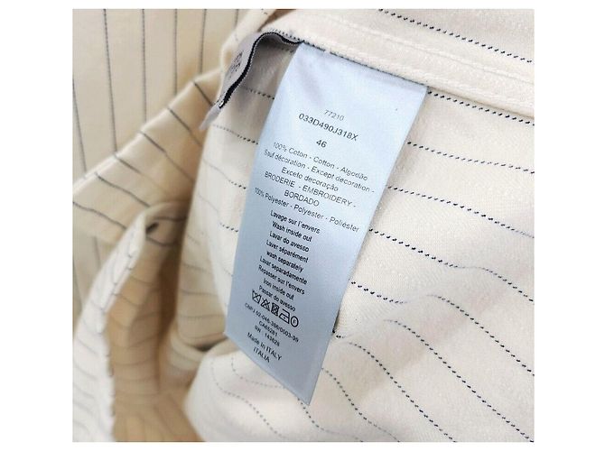 Dior Giacca-camicia ricamata con logo a righe Couture Bianco - vista 6