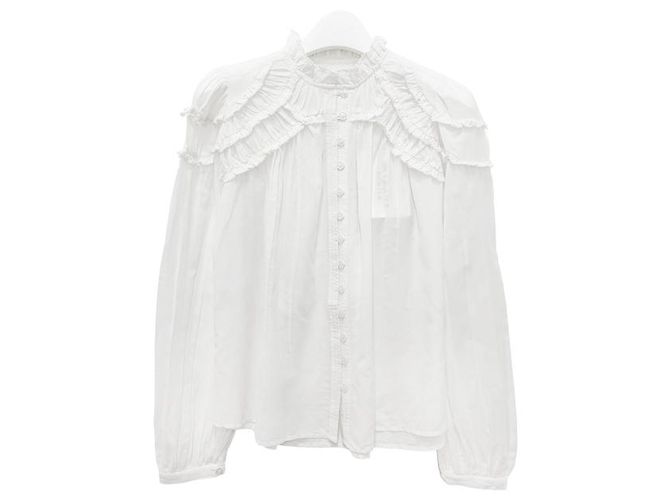Isabel Marant Blusa plisada CHRISTA Blanco - vista 10