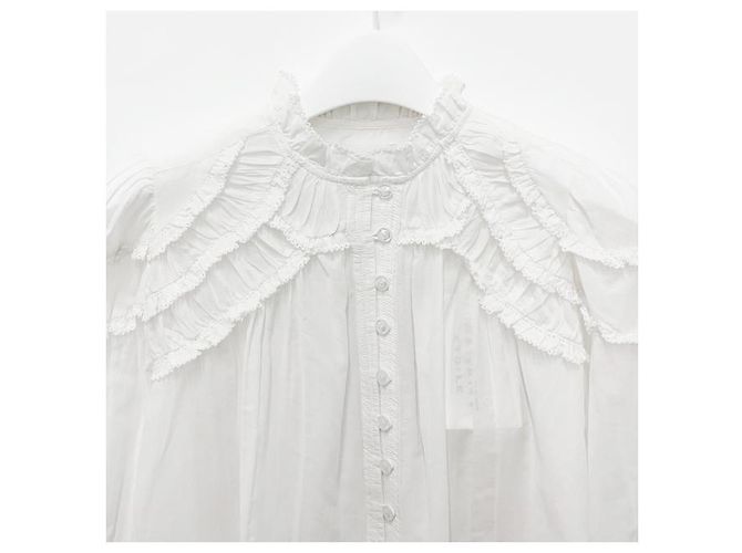 Isabel Marant Blusa plisada CHRISTA Blanco - vista 12