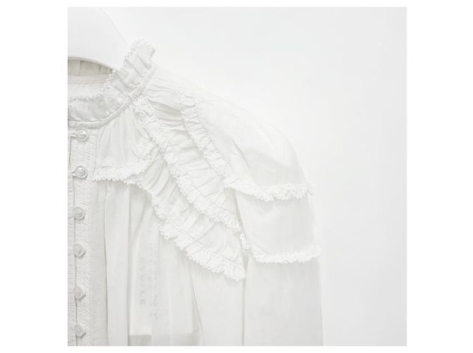Isabel Marant Blusa plisada CHRISTA Blanco - vista 13