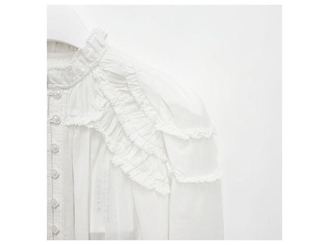 Isabel Marant Blusa plisada CHRISTA Blanco - vista 4