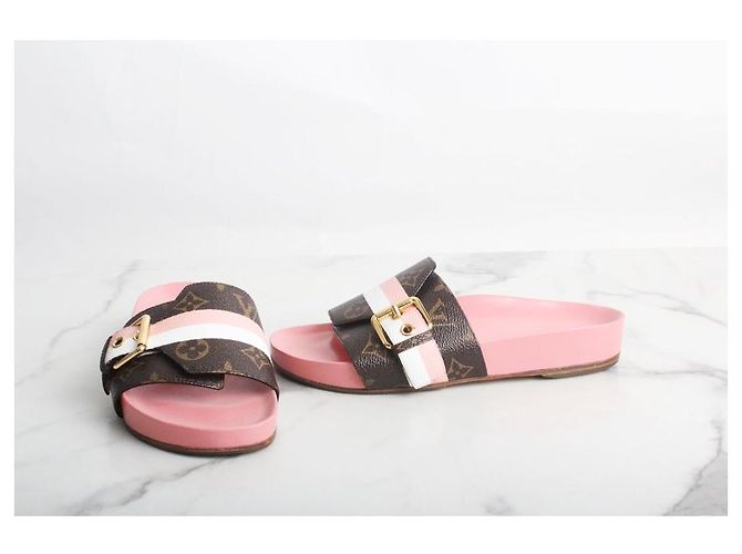 Louis Vuitton Pantofola Monogram Gold Rosso - vista 2