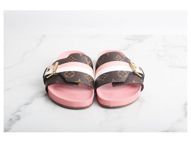 Louis Vuitton Pantofola Monogram Gold Rosso - vista 4