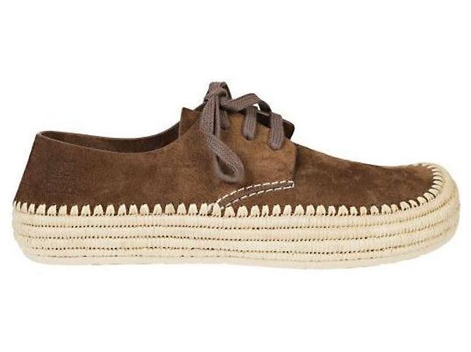 Loewe Scarpe in scamosciato e laffia con lacci Marrone - vista 4
