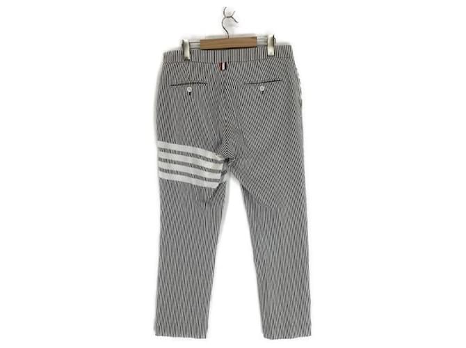 Thom Browne Pantaloni in cotone seersucker loopback Marrone - vista 4