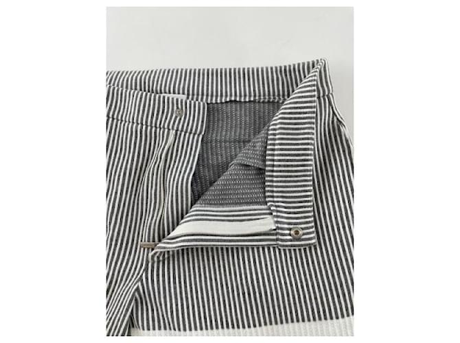 Thom Browne Pantaloni in cotone seersucker loopback Marrone - vista 5