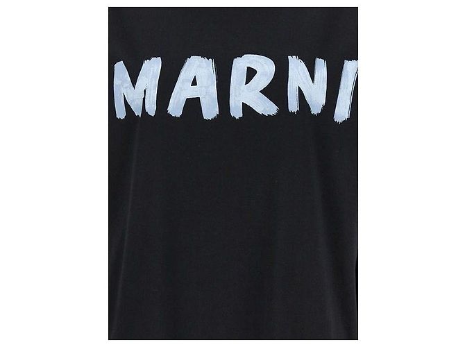 Marni Langarm-T-Shirt aus Baumwolle mit Logo Schwarz - Ansicht 7