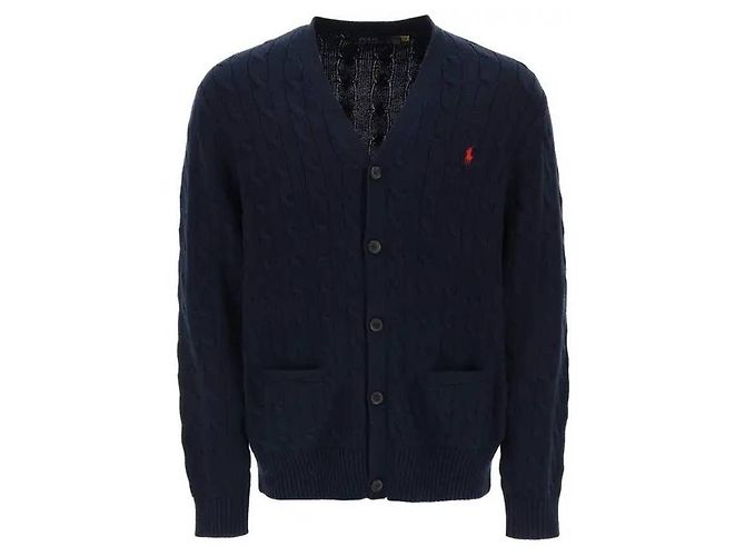 Ralph Lauren Strickjacke aus Sweatshirtstoff mit gesticktem Pony-Logo Schwarz - Ansicht 4