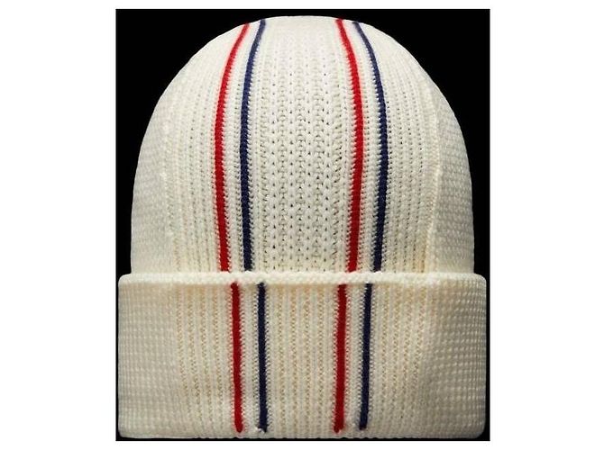 Moncler Berretto in lana tricolore con patch logo Multicolore - vista 6
