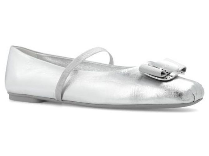 Salvatore Ferragamo Ballerine New Vara Plate Argento - vista 4