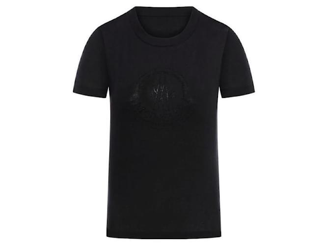 Moncler T-Shirt mit Crystal-Logo Schwarz - Ansicht 3