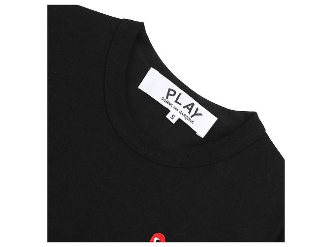 Comme Des Garcons Play Double Heart T-Shirt Schwarz - Ansicht 5