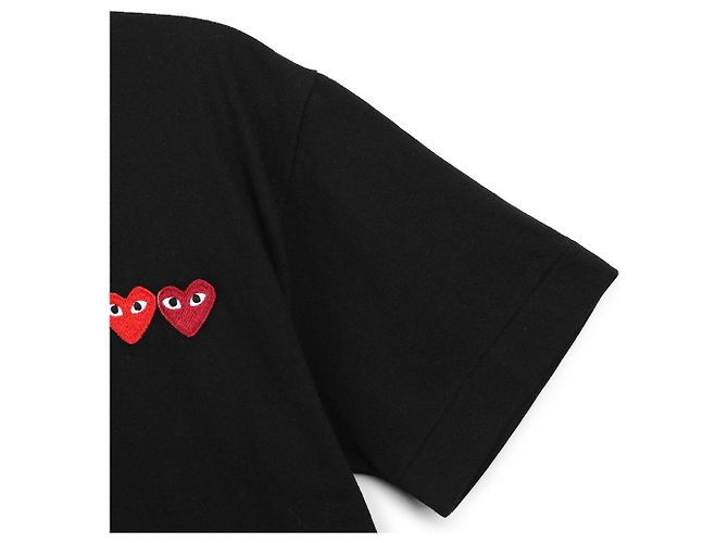 Comme Des Garcons Play Double Heart T-Shirt Schwarz - Ansicht 6