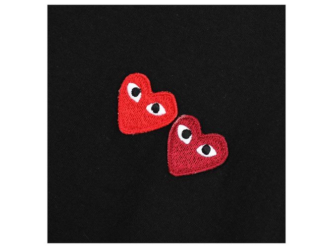 Comme Des Garcons Play Double Heart T-Shirt Schwarz - Ansicht 8