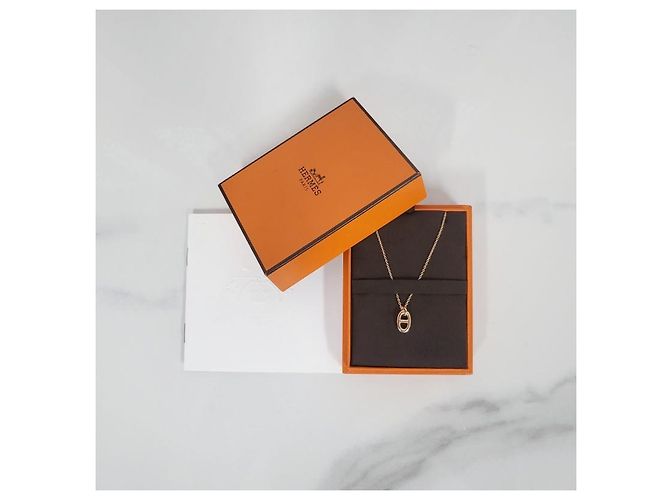 Hermès Farandole Rose Gold Anhänger Halskette Pink - Ansicht 11