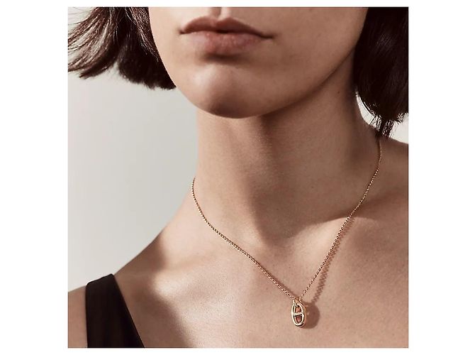 Hermès Farandole Rose Gold Anhänger Halskette Pink - Ansicht 4