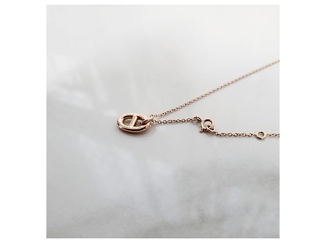 Hermès Farandole Rose Gold Anhänger Halskette Pink - Ansicht 9