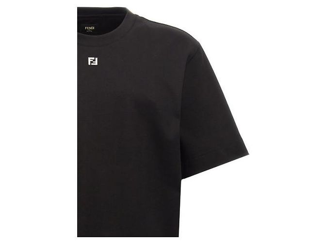 Fendi T-shirt in cotone Metal FF - vista 5